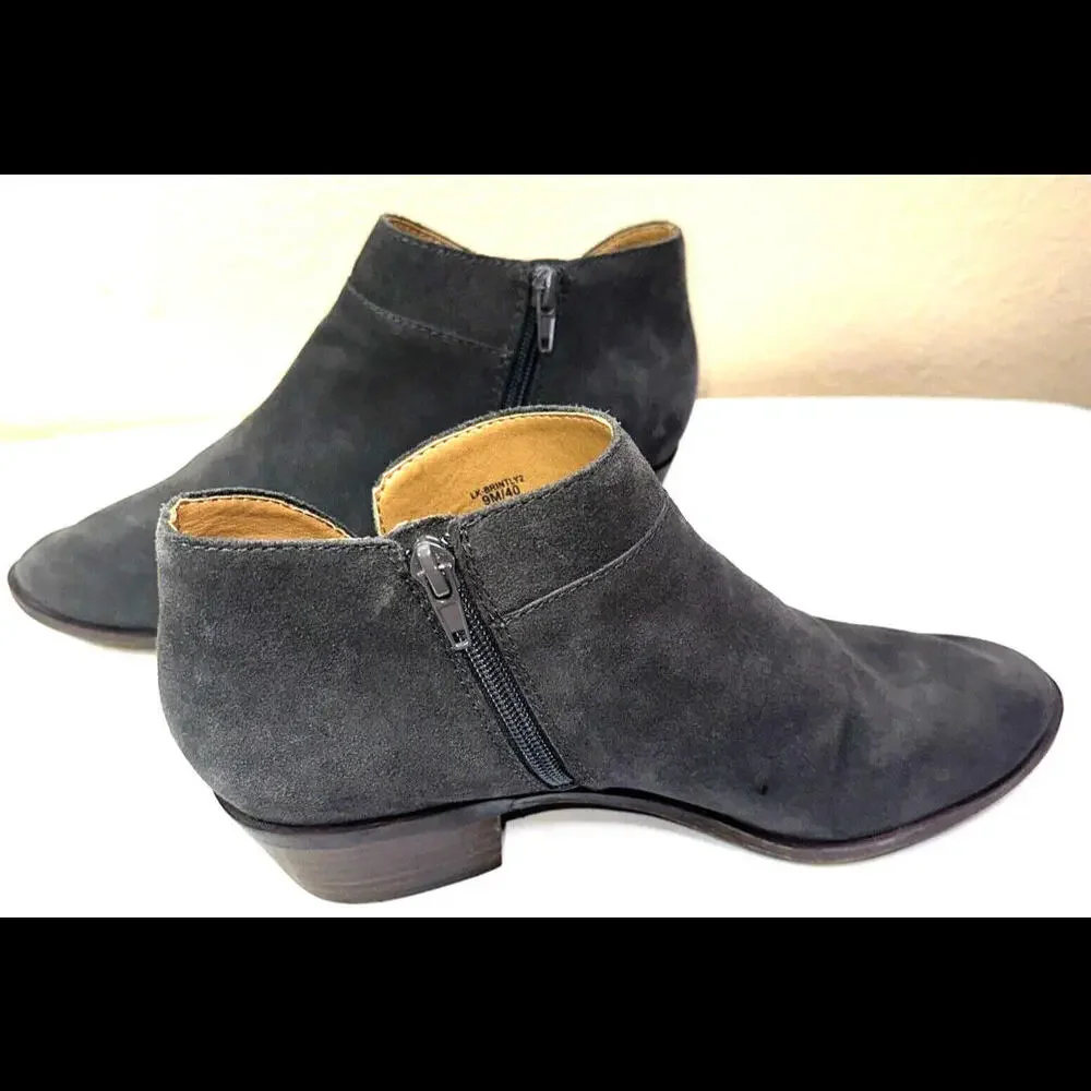 Lucky Brand  Guc Women Sz 9M  Brintly 2 Ankle Suede Leather‎ Booties Boots